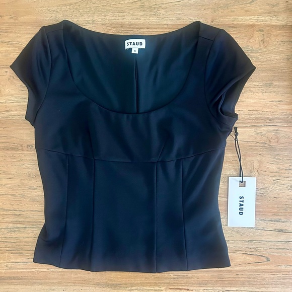 STAUD Women's Elegant Black Blouse - Picture 1 of 6